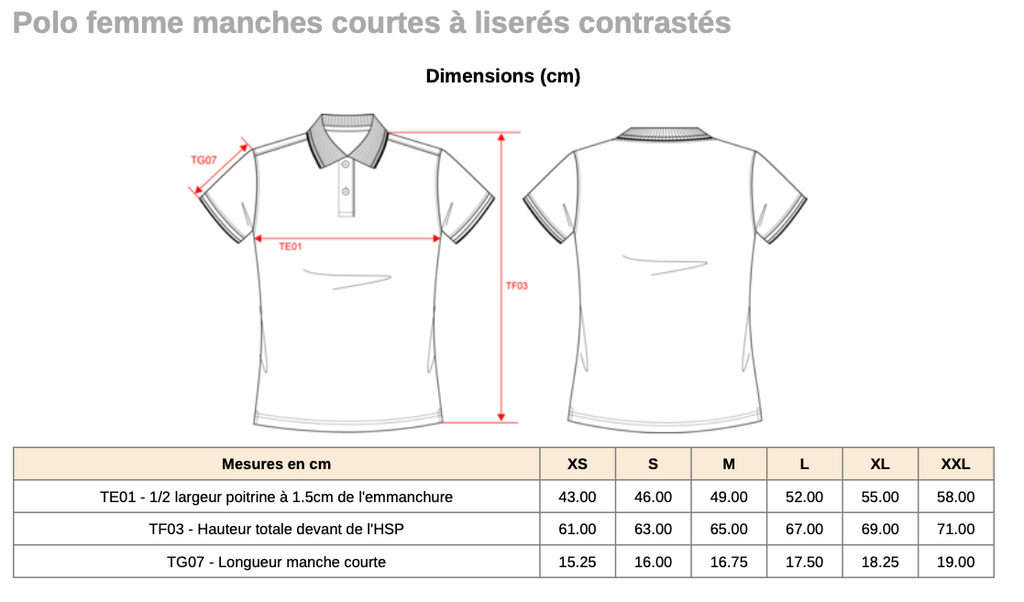 Polo de golf Femme Noir Liserés Jaune