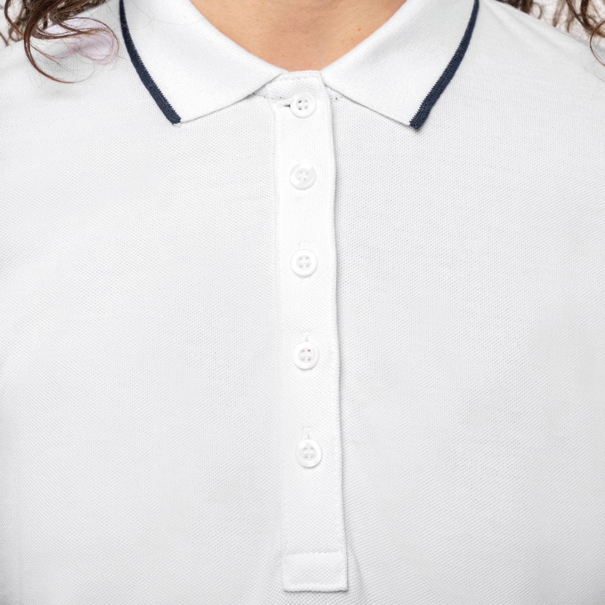 Polo de golf Femme Blanc & Bleu Marine