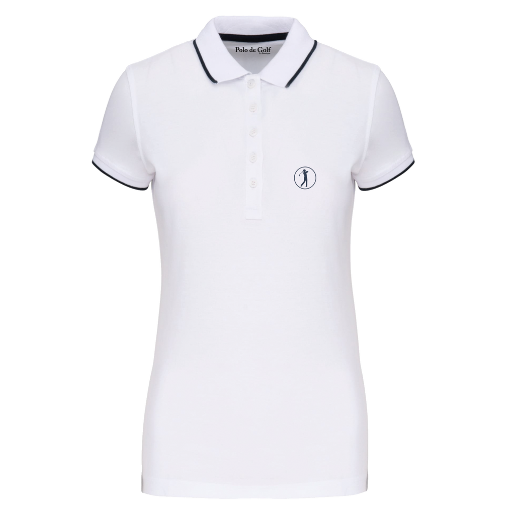Polo de golf Femme Blanc & Bleu Marine